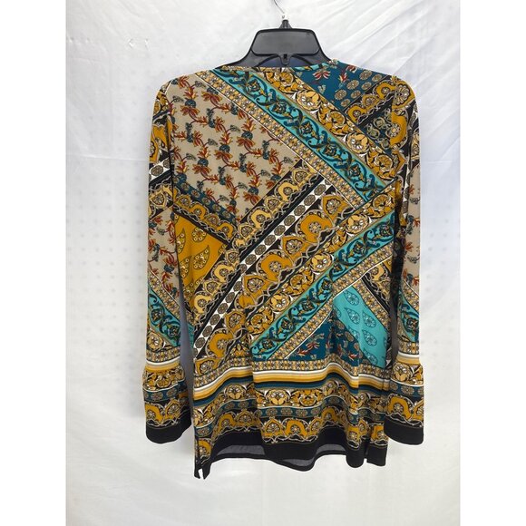Melissa Paige Paisley Boho Tunic Top Multicolor V-Neck Long Sleeve Women’s S - Picture 6 of 7
